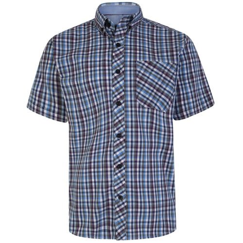 KAM Premium Stretch Karohemd Blau